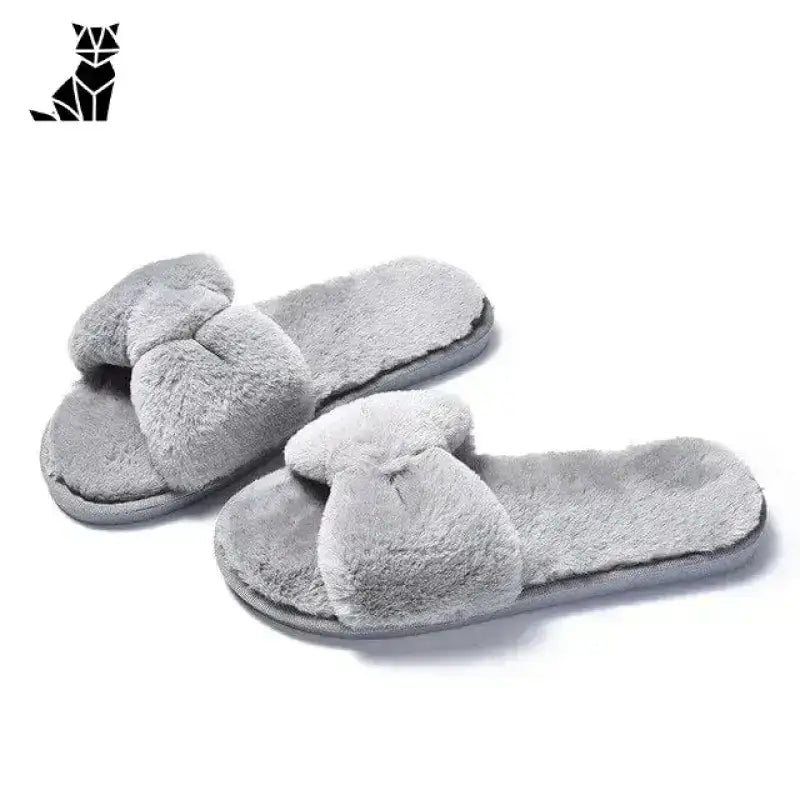 Kapcie Damskie z Kokardą – Styl i Wygoda Szary / 36 Plusz Szary Kokardka