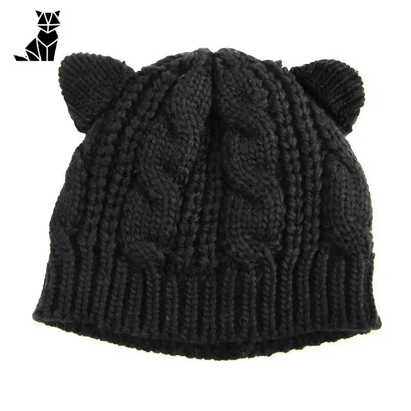Kapelusz z Uszami Kota – Styl Kawaii Czarny