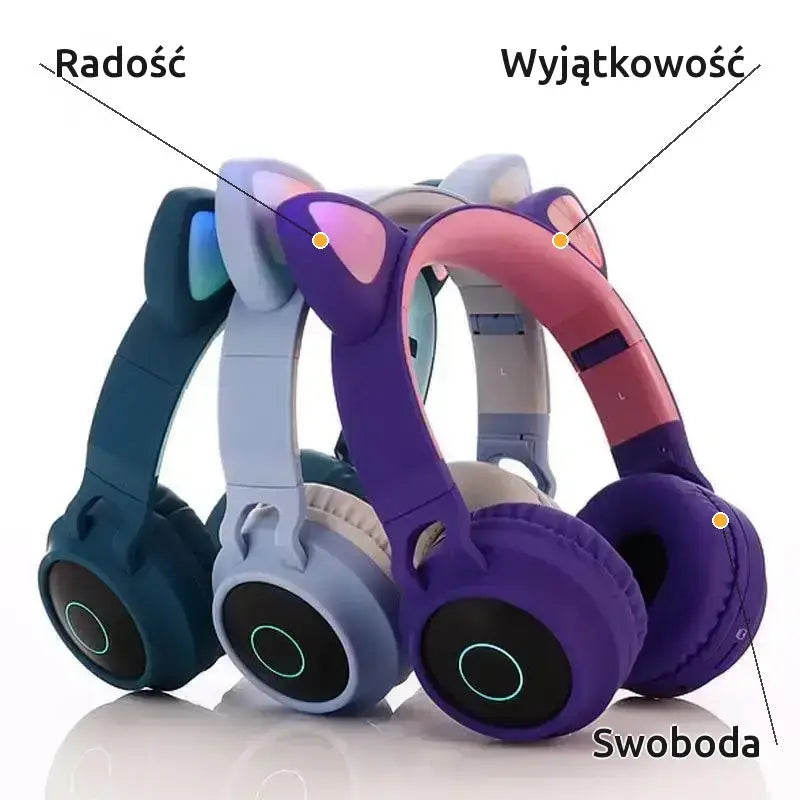 Kask z Kocimi Uszami Bluetooth Bezprzewodowy