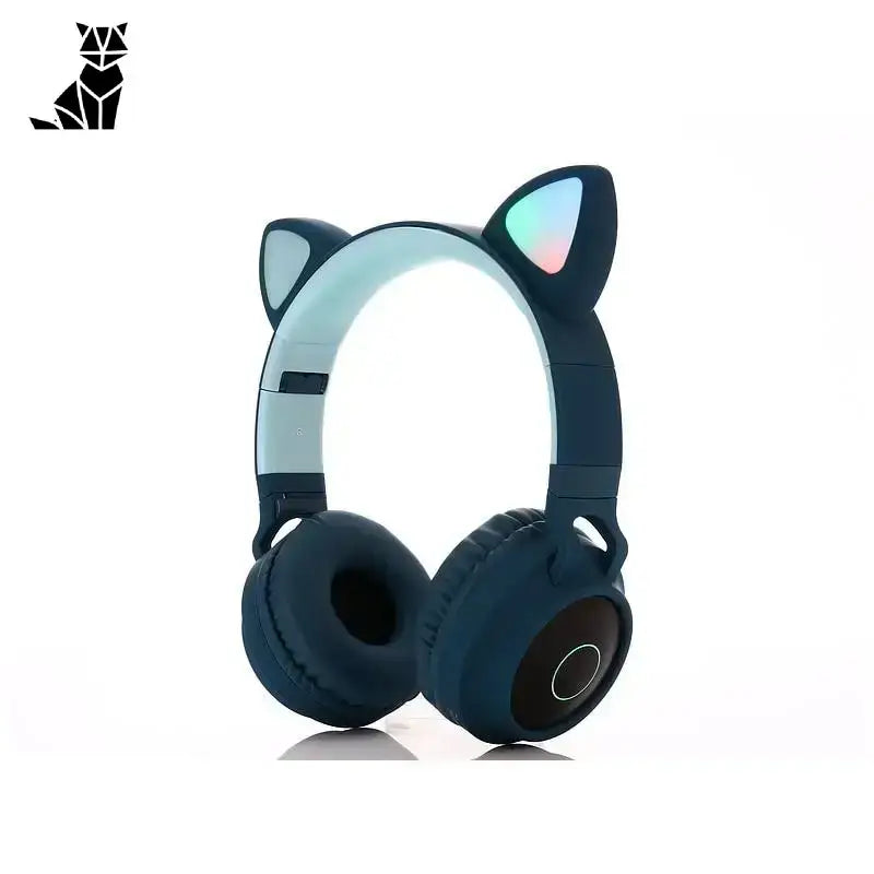 Kask z Kocimi Uszami Bluetooth Bezprzewodowy Niebieski Ciemność Niebieski Kot