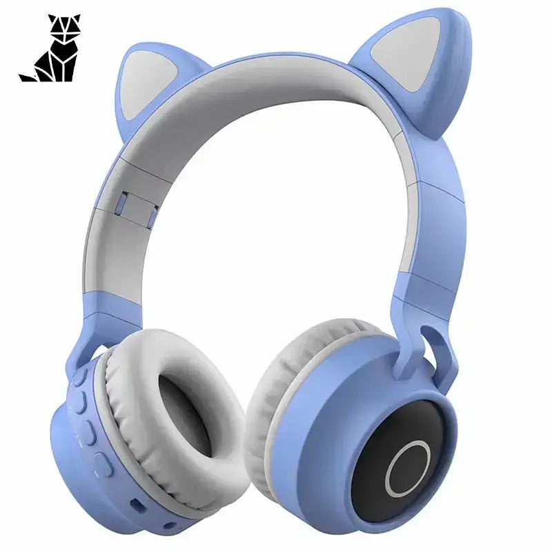 Kask z Kocimi Uszami Bluetooth Bezprzewodowy światło Niebieski Nauszny