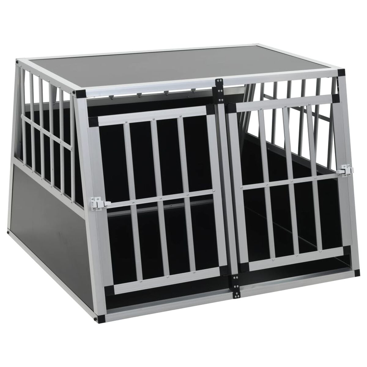 Klatka Transportowa dla Psa do Samochodu 94x88x69 cm Aluminium Podwójne Drzwi – widok 2