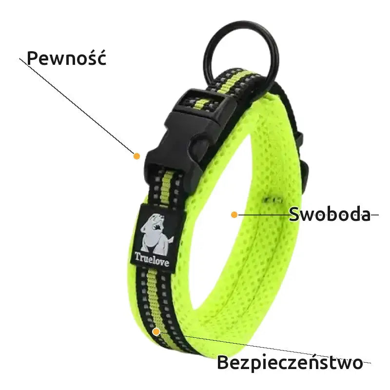 Kołnierz dla Psa Nylonowy Regulowany Truelove Fluorescencyjny żółty / Xxs