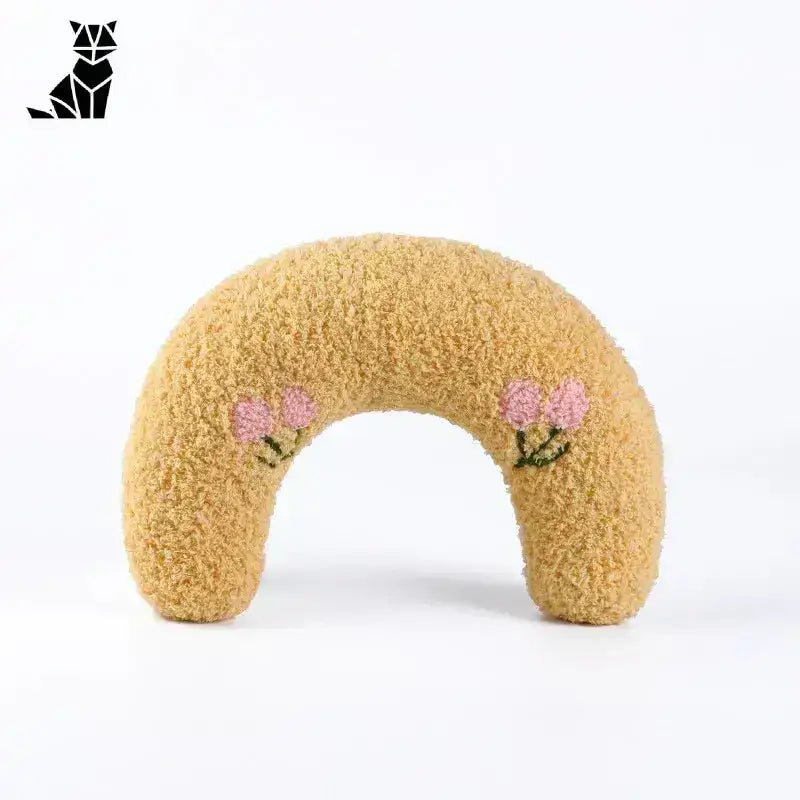 Komfortowe Legowisko dla Kota do Każdego Wnętrza żółty Miękki U-kształtny Musztarda