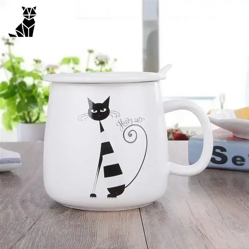 Kubek z Kotem Ceramiczny dla Miłośników Kotów Biały Ceramika Kubek