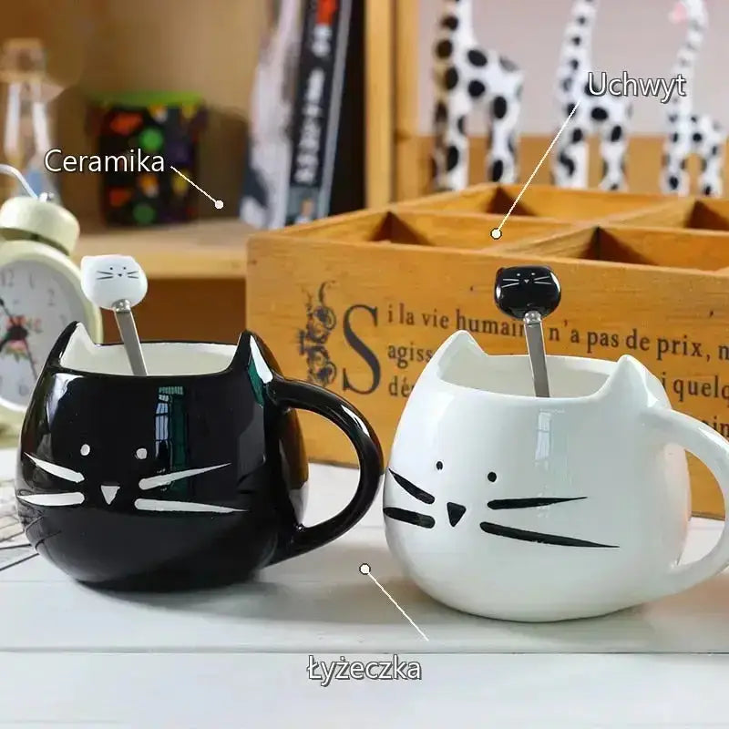 Kubek ze Słodkim Kotem Ceramiczny na Kawę