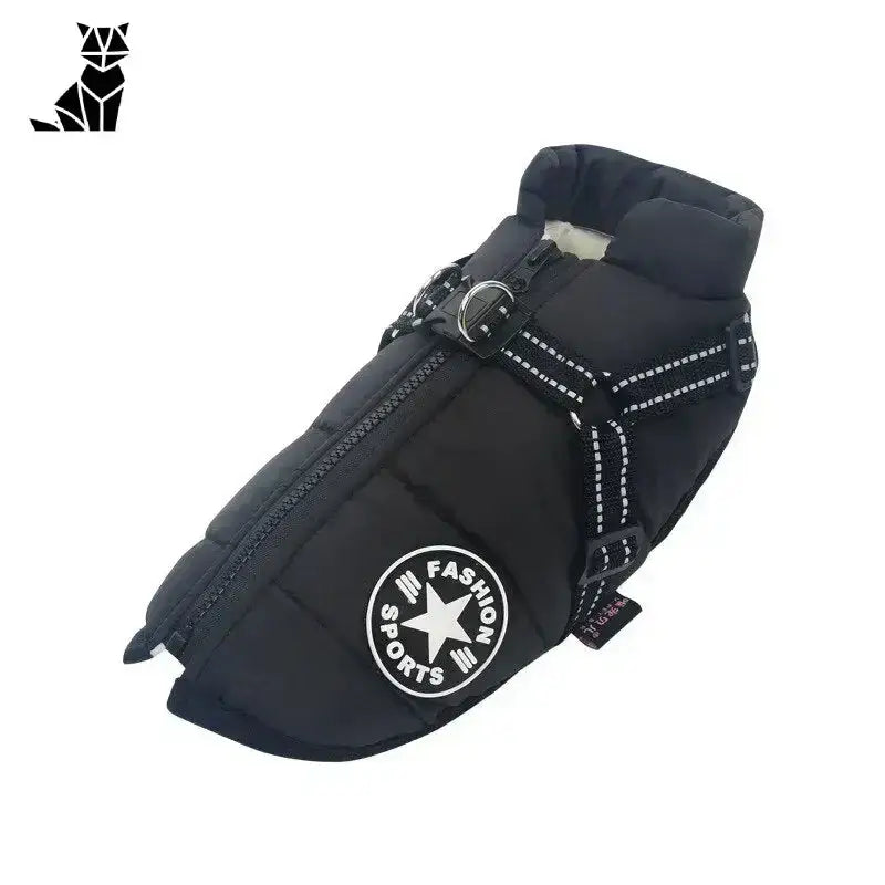 Kurtka dla Dużego Psa z Uprzężą Ocieplana Czarny / s (1.3-3.2kg) Czarny Puffer Pies