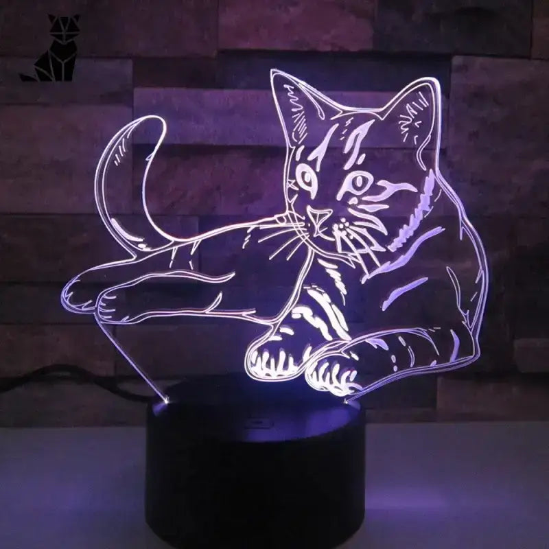 Lampka 3d Kot Led Dekoracyjna dla Miłośników Kotów Lampa 3d Podświetlony Akryl w Kształcie Kota