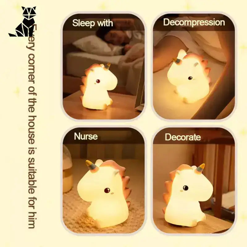 Lampka Nocna Led z Jednorożcem - Komfortowa Dekoracja Tytuł Domyślny Jednorożec Noc światło