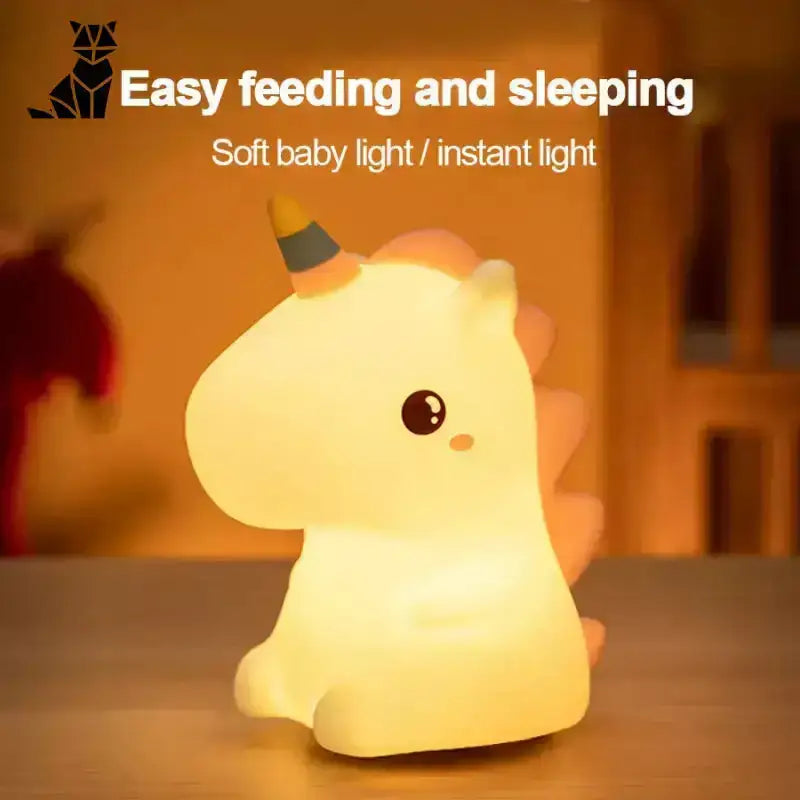 Lampka Nocna Led z Jednorożcem - Komfortowa Dekoracja Tytuł Domyślny Miękki w Dotyku Jednorożec Noc