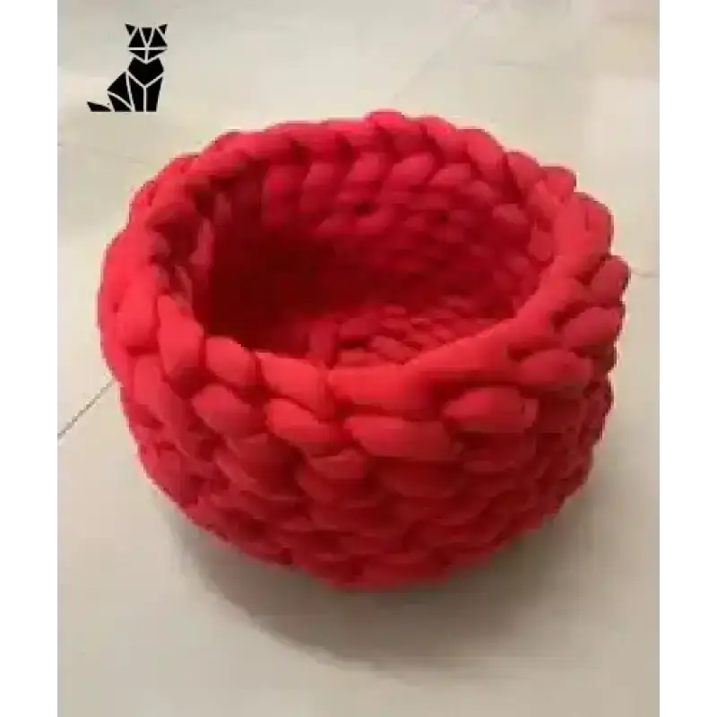 Legowisko dla Kota na Szydełku – Komfort i Styl w Jednym Czerwony / s Czerwony Masywny Dzianina