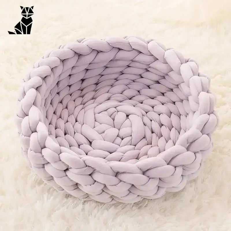 Legowisko dla Kota na Szydełku – Komfort i Styl w Jednym Fioletowy / s Runda Masywny Dzianina