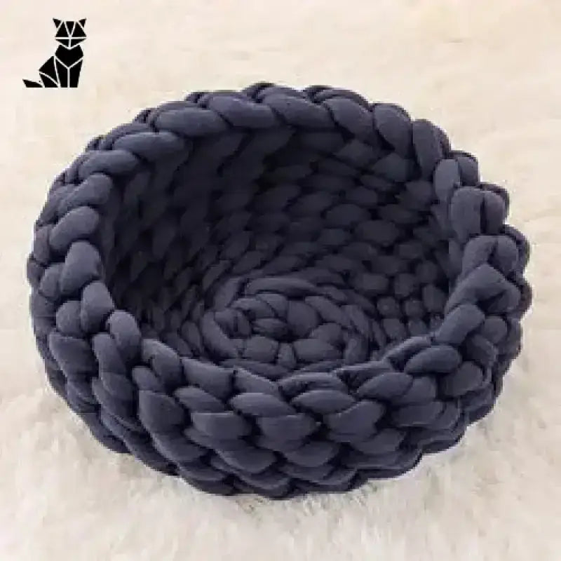 Legowisko dla Kota na Szydełku – Komfort i Styl w Jednym Pusty / s Ciemność Szary Masywny