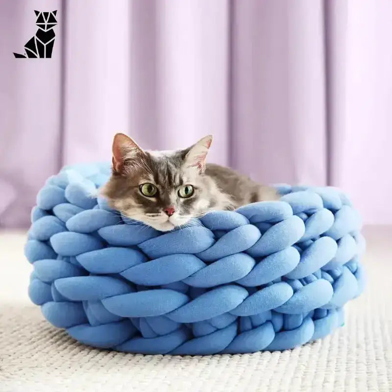 Legowisko dla Kota na Szydełku – Komfort i Styl w Jednym Puszysty Pręgowany Kot