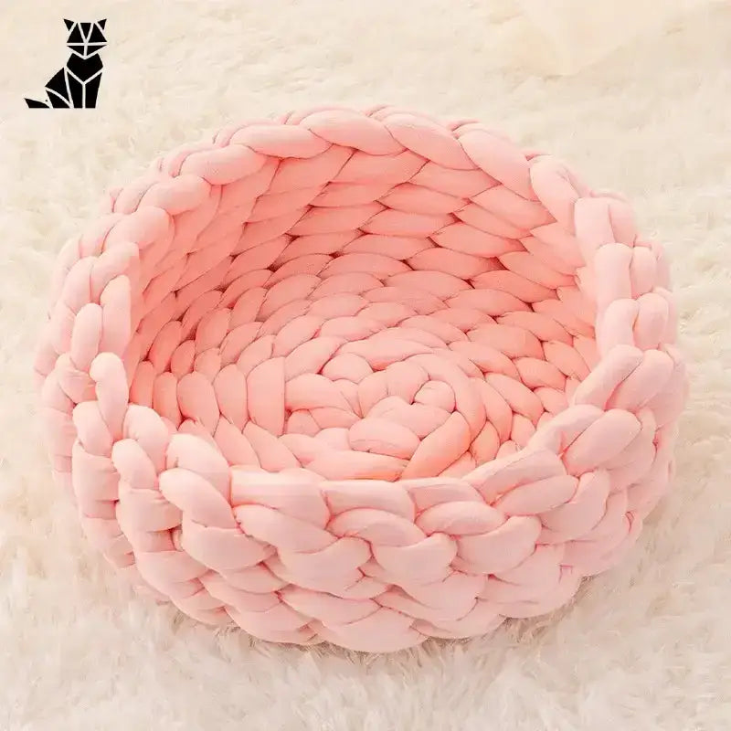 Legowisko dla Kota na Szydełku – Komfort i Styl w Jednym Różowy / s Runda Pleciony światło