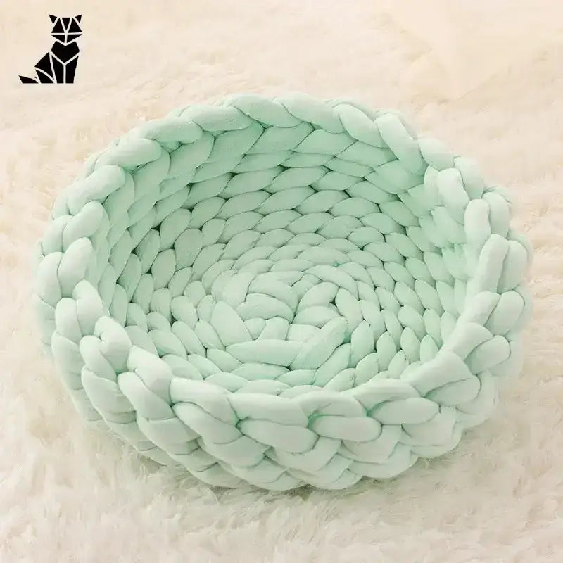 Legowisko dla Kota na Szydełku – Komfort i Styl w Jednym Zielony / s Mięta Zielony Masywny