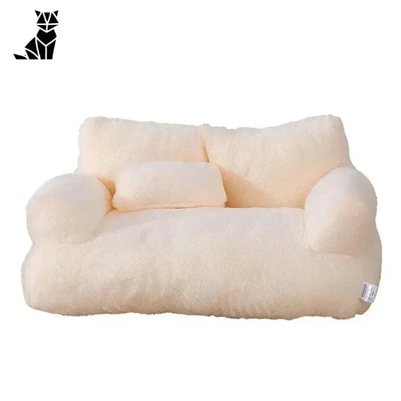 Luksusowa Sofa dla Kota – Stylowy Komfort Wnętrza Beżowy / M-55x38x18cm Kremowy Biały Puszysty