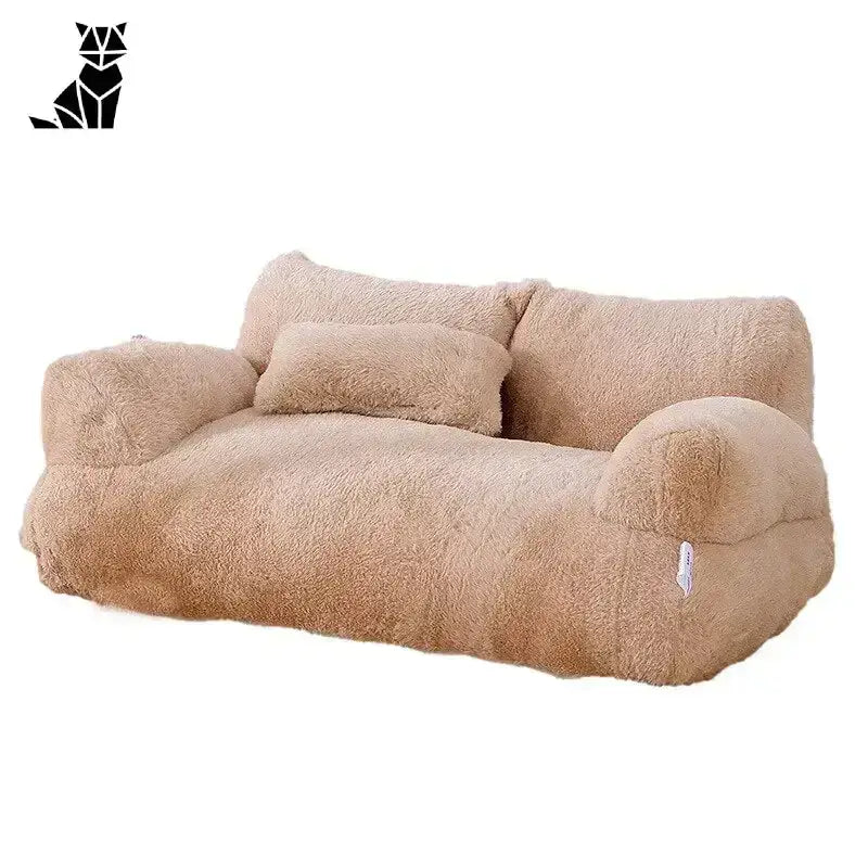 Luksusowa Sofa dla Kota – Stylowy Komfort Wnętrza Kawiarnia / M-55x38x18cm Plusz światło Brązowy