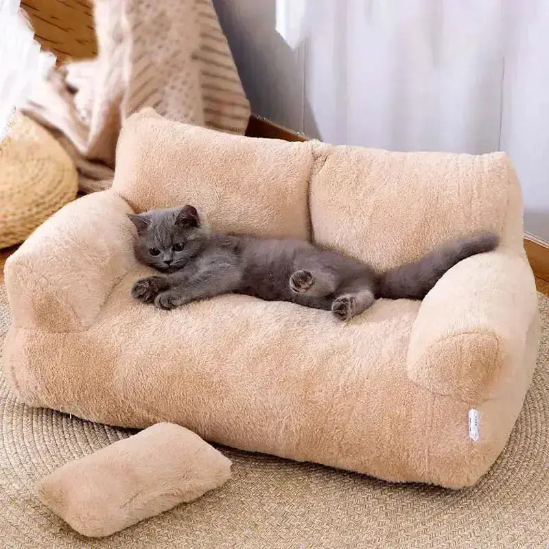 Luksusowa Sofa dla Kota – Stylowy Komfort Wnętrza Plusz Beż Kot