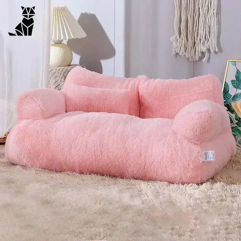 Luksusowa Sofa dla Kota – Stylowy Komfort Wnętrza Plusz Różowy Futrzany