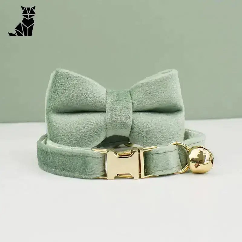 Miękka Obroża dla Psa: Komfort i Styl Szary z Muszką / S(16-26cm) Mięta Zielony Aksamit