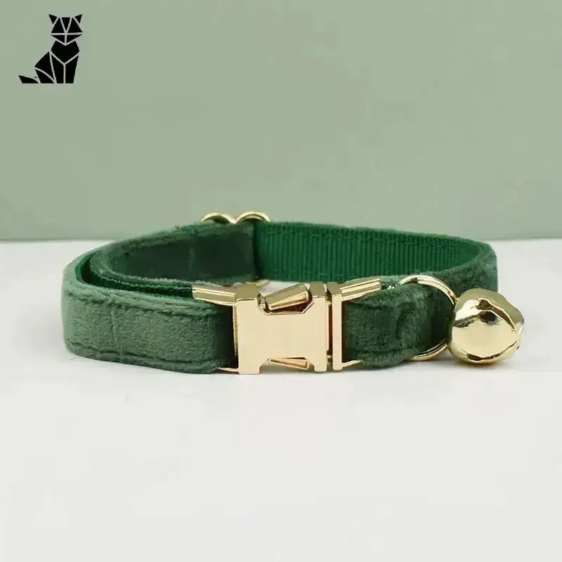 Miękka Obroża dla Psa Welurowa Regulowana Ciemnozielony / S(16-26cm) Zielony Aksamit Kot