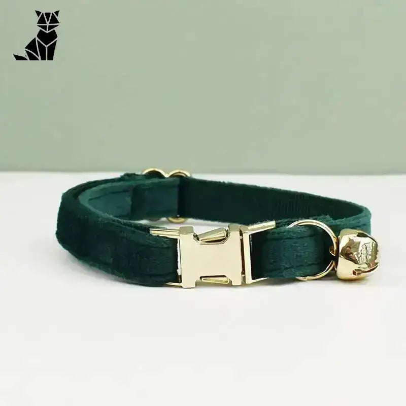 Miękka Obroża dla Psa Welurowa Regulowana Zielono-niebieski / S(16-26cm) Ciemność Zielony Aksamit