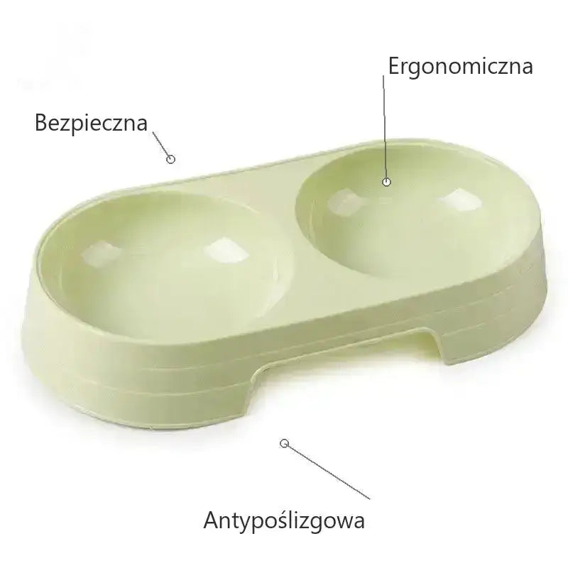 Miseczka Ortopedyczna dla Kota Podwójna Stal