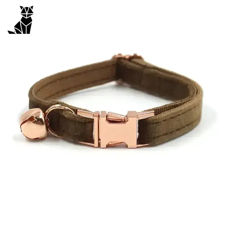 Naszyjnik dla Kota Personalizowany ze Złotą Klamrą Brązowy / S(16-26 Cm) Brązowy Kot Kołnierz