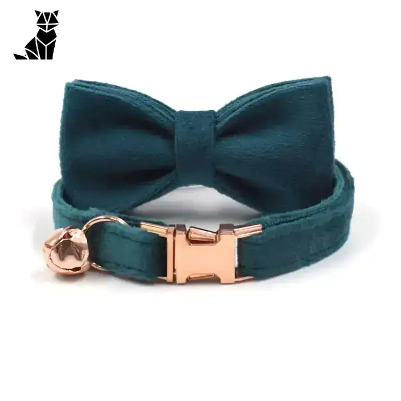 Naszyjnik dla Kota Personalizowany ze Złotą Klamrą Zestaw Zielony / S(16-26 Cm) Ciemność Turkus Zwierzak
