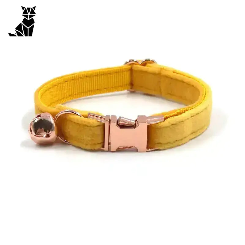 Naszyjnik dla Kota Personalizowany ze Złotą Klamrą żółty / S(16-26 Cm) żółty Kot Kołnierz