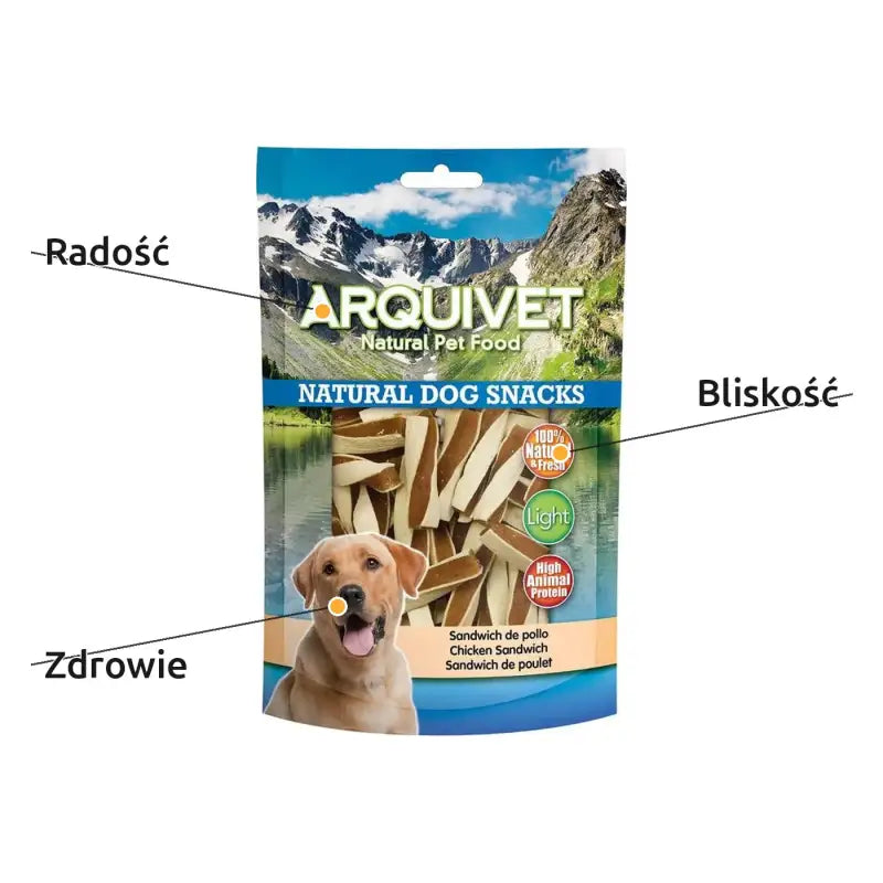Naturalne Przysmaki dla Psa - Kanapka z Kurczaka 100g | Arquivet