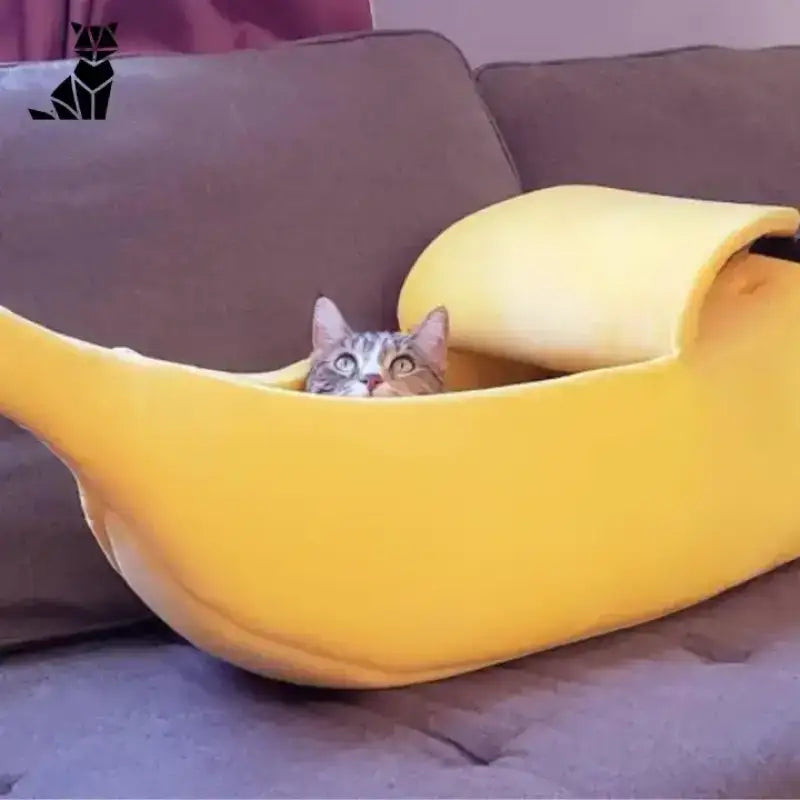 Nerka dla Kota Bananowa Przytulne Legowisko Kot w Kształcie Banana łóżko