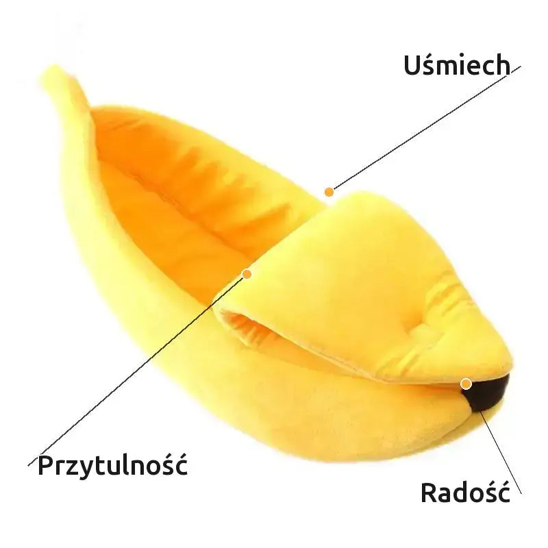 Nerka dla Kota Bananowa Przytulne Legowisko m - 50 x 20 x 15 Cm