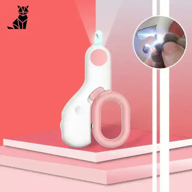 Obcinaczka do Pazurów Kota z Led - Bezpieczna Pielęgnacja Biały Różowy Zwierzak