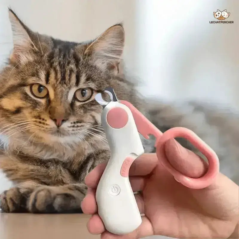 Obcinaczka do Pazurów Kota z Led - Bezpieczna Pielęgnacja Różowy Biały Zwierzak