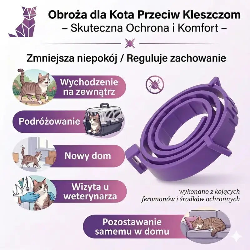 Obroża dla Kota Przeciw Kleszczom i Pchłom