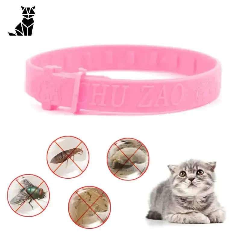 Obroża na Pchły dla Kota – Skuteczna Ochrona Różowy Zwierzak Kołnierz