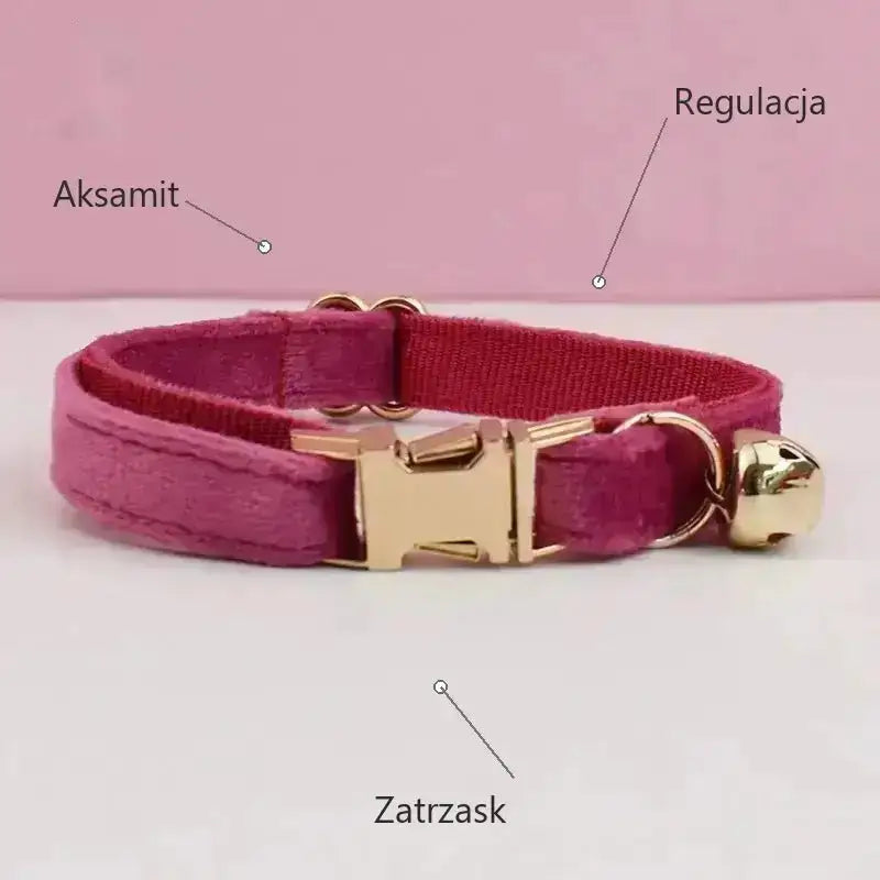 Obroża z Muszką dla Psa Welurowa Elegancka