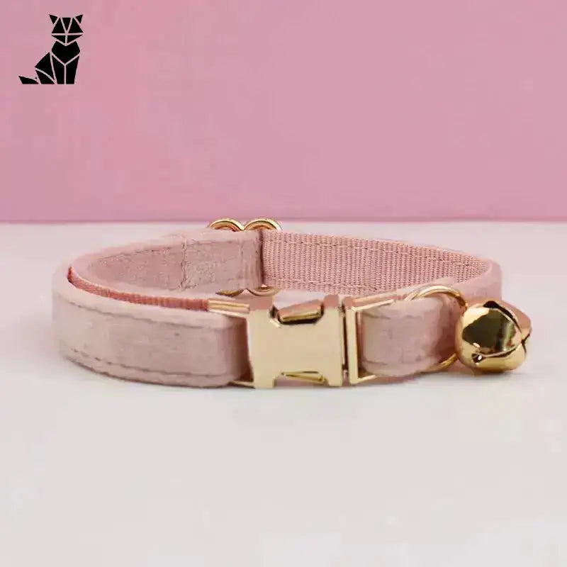 Obroża z Muszką dla Psa Welurowa Elegancka Róża Klarowna / S(16-26cm) Różowy Kot Kołnierz