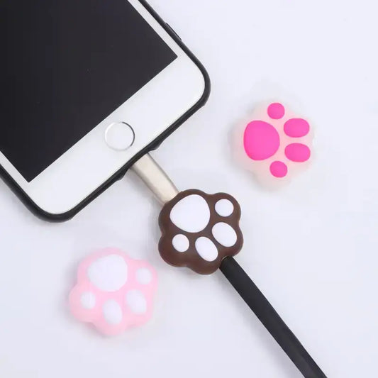 Ochraniacz na Kabel Usb z Motywem Kota łapa Druk Kabel
