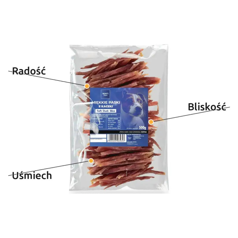 Paski z Kaczki dla Psa - Miękkie 500g | Wafi