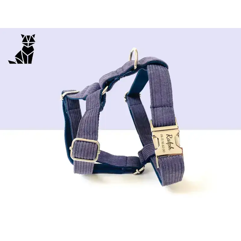 Personalizowane Szelki dla Psa Lavender Corduroy Xs Regulowany Szary Sztruks