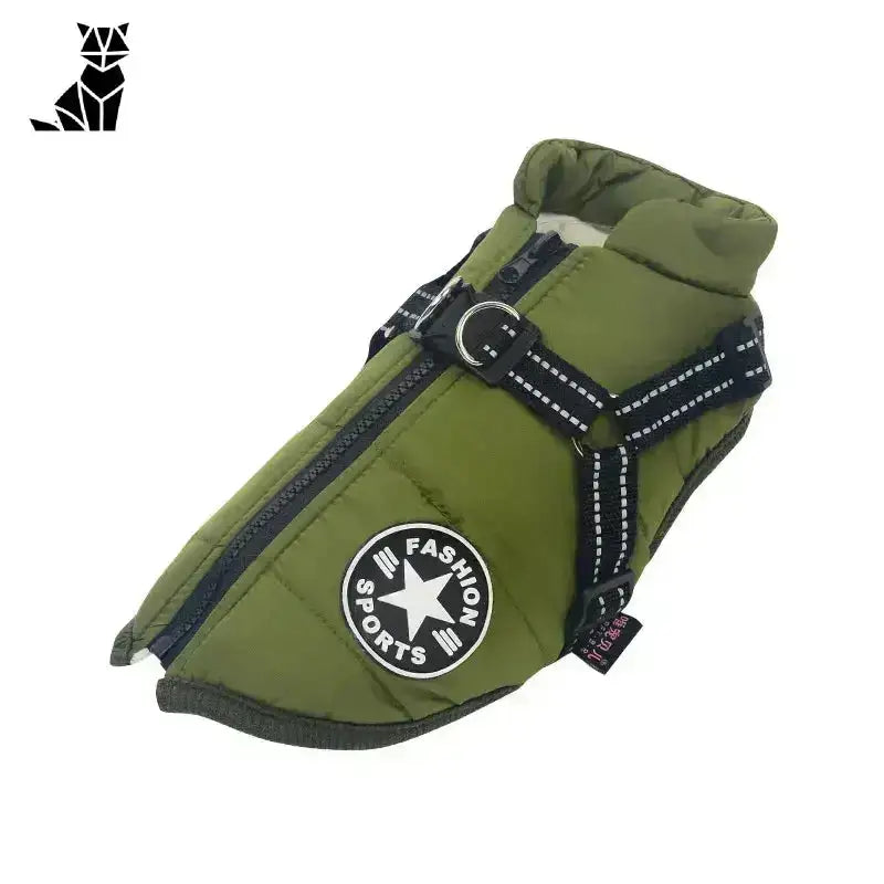 Płaszcz ze Zintegrowaną Szelką dla Psa Zimowy Zielony / s (1.3-3.2kg) Oliwka Zielony Pikowany