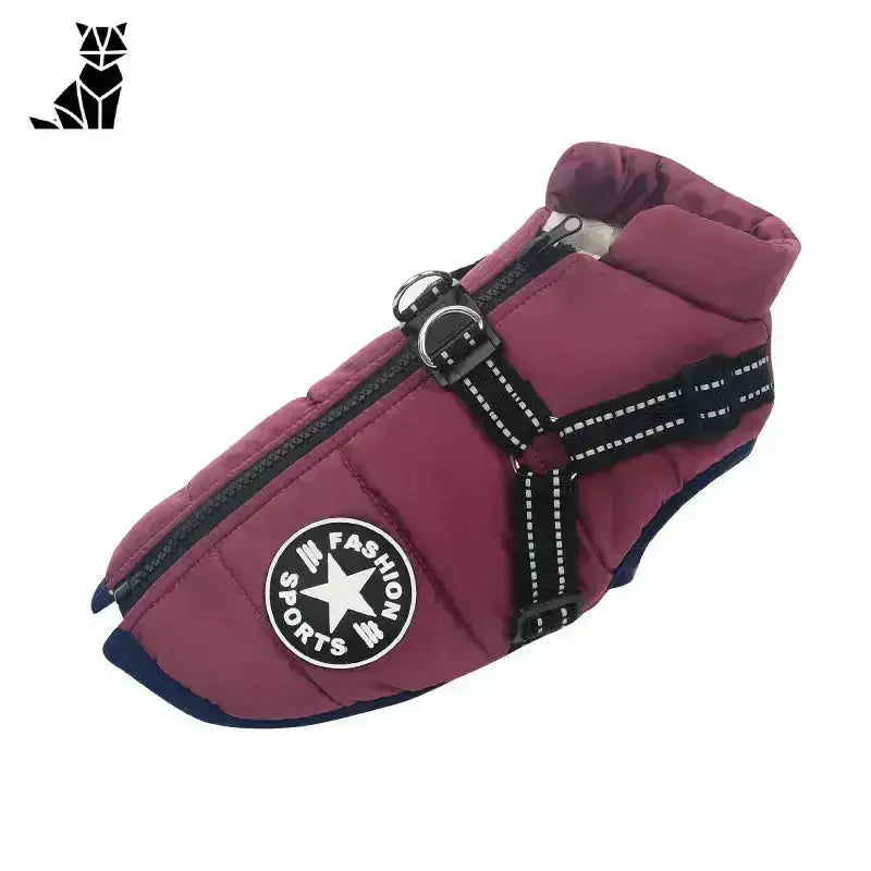 Płaszcz Zimowy z Szelką dla Psa - Komfort i Styl Fioletowy / s (1.3-3.2kg) Bordowy Pikowany Zwierzak