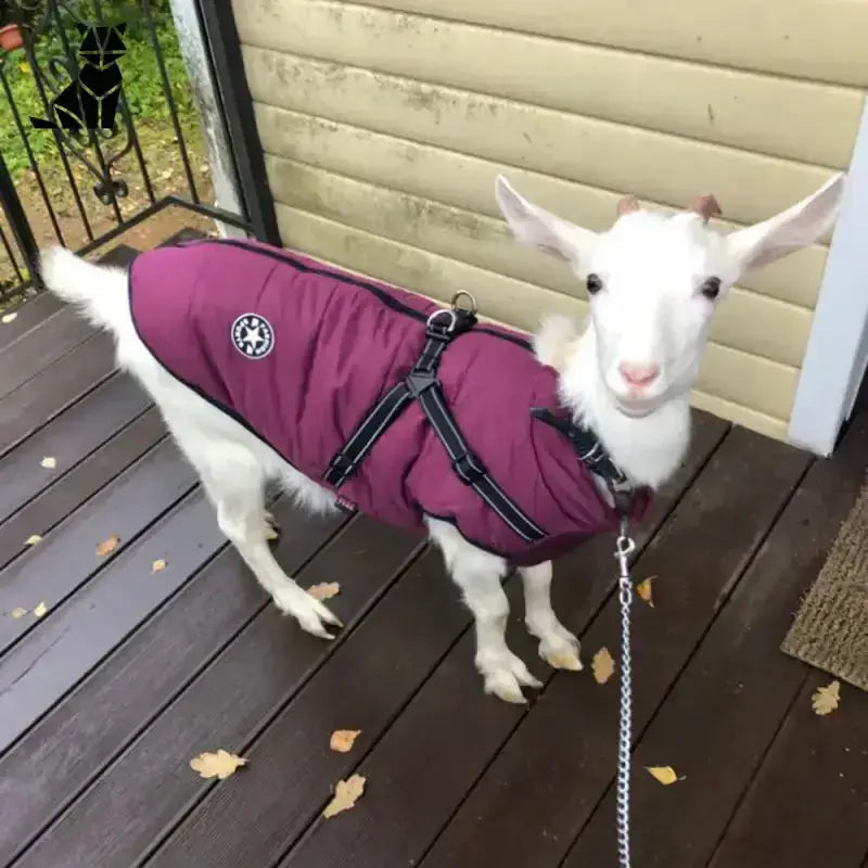 Płaszcz Zimowy z Szelką dla Psa - Komfort i Styl Koza Fioletowy Zima