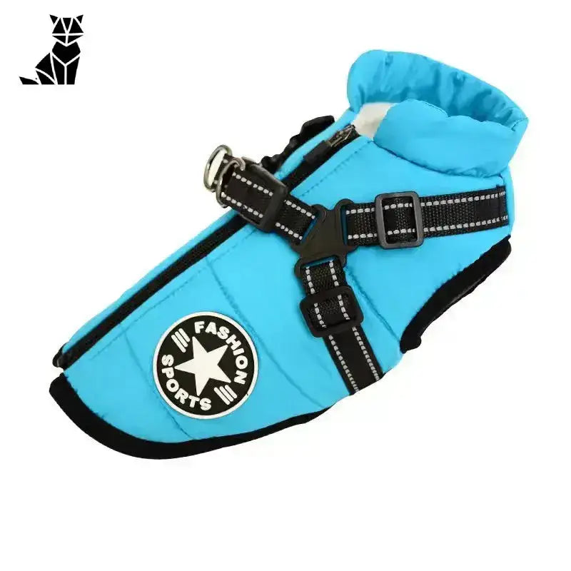 Płaszcz Zimowy z Szelką dla Psa - Komfort i Styl Niebieski / s (1.3-3.2kg) Jasny Niebieski Pikowany