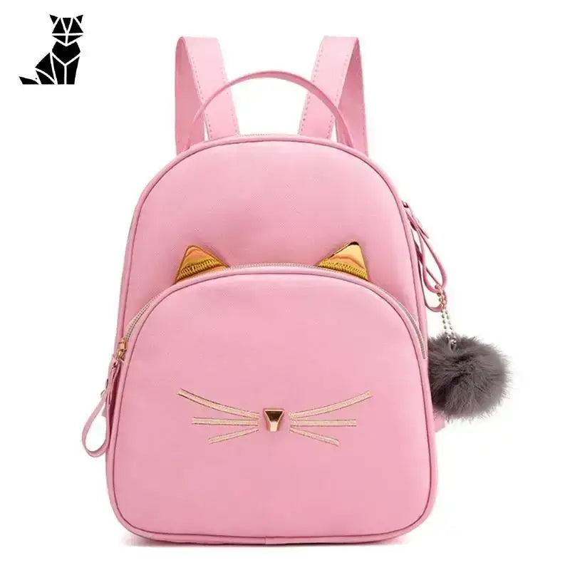 Plecak Mini Cat Elegancki ze Sztucznej Skóry Różowy Różowy o Tematyce Kociej Plecak
