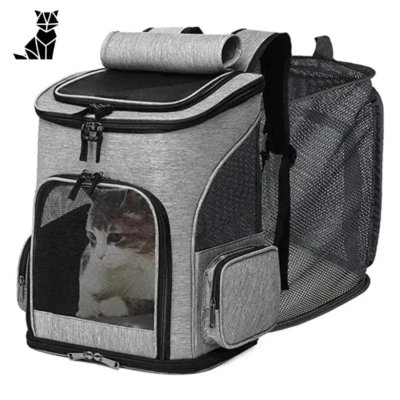 Plecak Transporter dla Kota — Wygoda i Styl Szary Zwierzak Przewoźnik