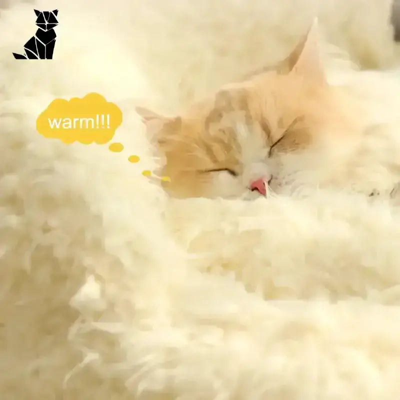 Pluszowy Domek dla Kota Idealny na Relaks Puszysty Krem Pomarańczowy